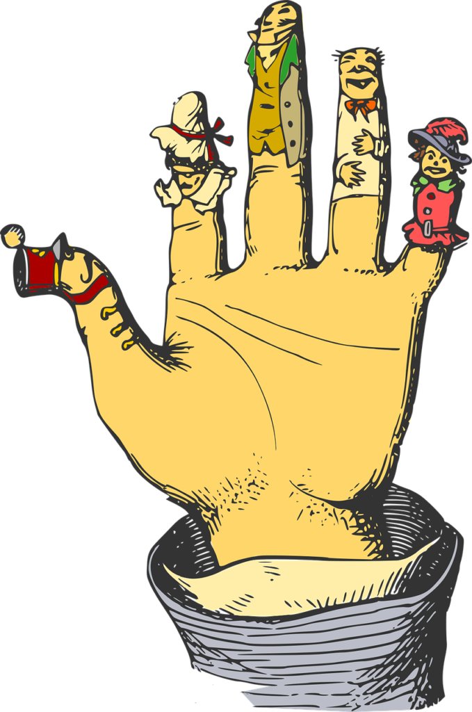 hand with puppetry